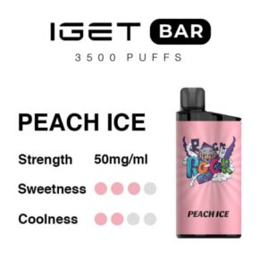 Peach Ice IGET Bar Vape 3500 Puffs Sale Price $29.9 Each