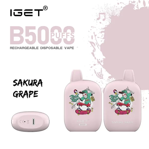 Sakura Grape - IGET B5000 - IGET Vape Online