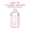 Strawberry Kiwifruit IGET Halo Vape Kit 3000 Puffs