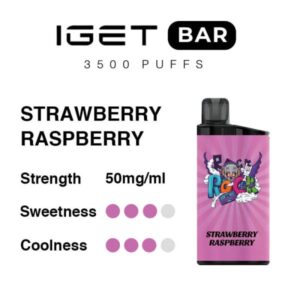 Strawberry Raspberry IGET Bar Vape - $24 Each 5% Nicotine